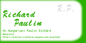 richard paulin business card